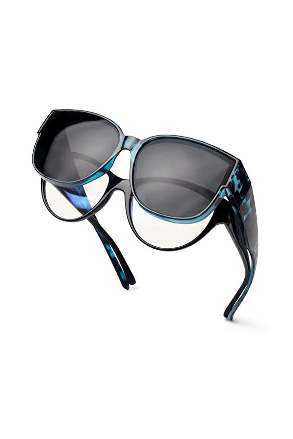 Face Shadow Surlunettes de Soleil Polarisées Sur-Lunettes de Soleil Femme pour Conduite, Cyclisme, Sport et Loisirs Protectio