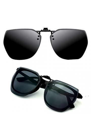 CREYESTAL Clip Lunettes de Soleil Polarisées, Relevable et Ultra léger, Surlunettes de soleil, Clip Solaire, Homme, Femme, 10