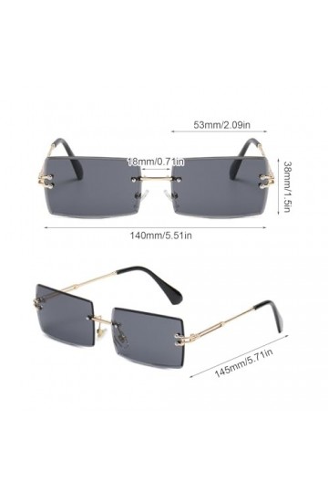 EUPSIIU 4 Paires Rétro Rectangle Lunettes de Soleil Mode Monture Carrées Lunettes de Soleil Pour Femmes Hommes Classique Simp