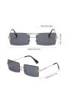 EUPSIIU 4 Paires Rétro Rectangle Lunettes de Soleil Mode Monture Carrées Lunettes de Soleil Pour Femmes Hommes Classique Simp