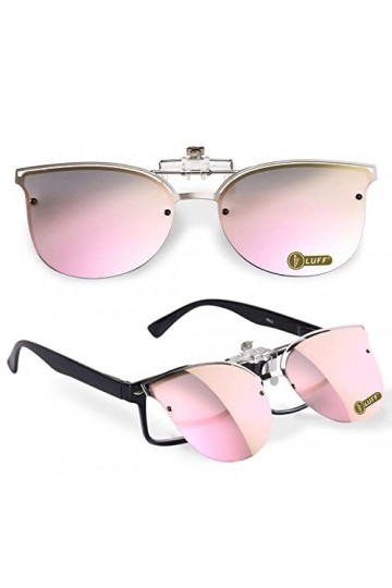LUFF Lunettes de Soleil à Clip polarisé réversible, Mode pour Femmes Clips de Lunettes de Soleil à lextérieur Vintage pour L
