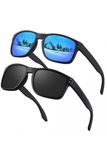 OJIRRU Lunettes de soleil homme polarisées Lunette de soleil rectangulaires Lunettes soleil sport classiques conduite peche p