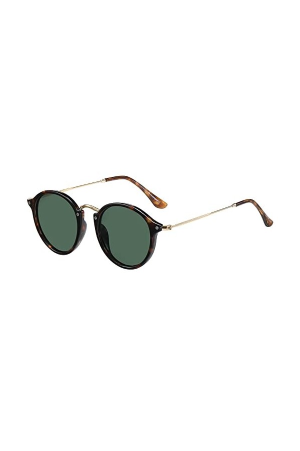 H HELMUT JUST lunettes de soleil rondes pour Hommes et Femmes, lunettes de soleil polarisées avec monture rétro anti-reflet