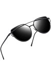 Joopin Lunette de Soleil Femme Polarisées Œil de Chat - Lunette de Soleil Mode UV400 et Lunette de Soleil Femme Noir Rétro So