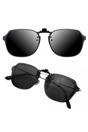 CREYESTAL Clip Lunettes de Soleil Polarisées, Relevable et Ultra léger, Surlunettes de soleil, Clip Solaire, Homme, Femme, 10