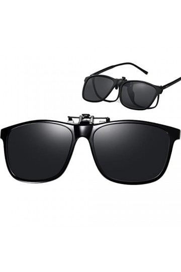 Musivon Clip Solaire pour Lunettes de Vue - Polarisées Clip Lunettes de Soleil pour Homme Femme conduite