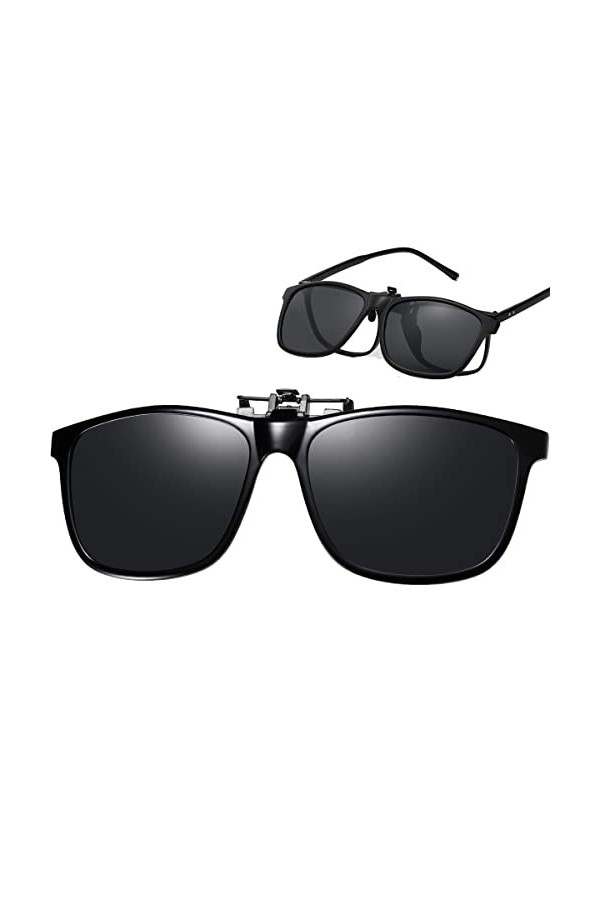 Musivon Clip Solaire pour Lunettes de Vue - Polarisées Clip Lunettes de Soleil pour Homme Femme conduite