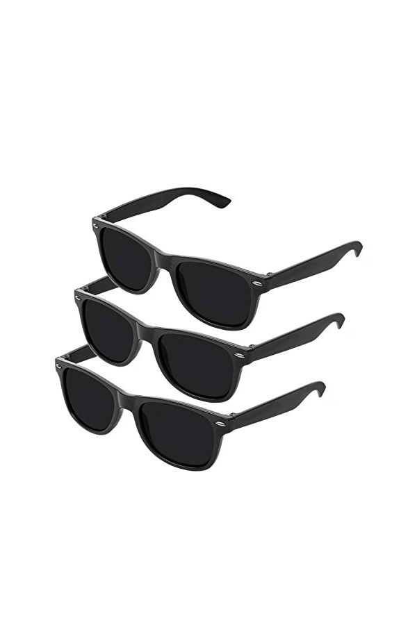 Nerd Clear Lunettes de soleil style rétro vintage Unisexe Lunettes-Boolavard lot de 3 lunettes teinté noire.