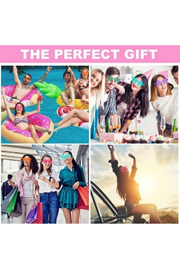 SUPRBIRD lunette Étoiles, 14 Paires de Lunettes Soleil Sans Monture en Forme Étoiles, Hippie Lunettes Fête en Étoiles lunette