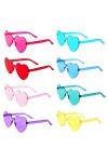 Berkelen Lunettes de Soleil en Forme de Coeur 8 Paires Lunettes Fête en Forme de Cœur Multicolores Lunettes Transparentes San