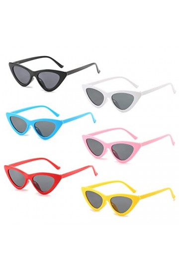 Bztzhm 6 Pièces Oeil de Chat Lunette Style Yeux de Chat, Lunettes de Soleil Triangle, Lunette de Soleil Femme Triangle Mode, 
