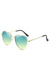 Dollger Lunettes de Soleil Femme Coeur Form Lunettes de Soleil Vintage Thin métal Love Coeur Style Lunettes de Soleil Protect