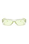 RUNHUIS Lunettes de soleil rectangulaires rétro pour homme et femme - Lunettes de soleil vintage - Small Square Fashion, vert