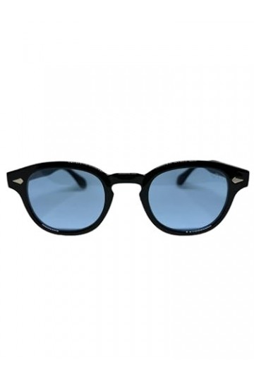 Vintange Sunglasses - Lunettes de soleil modèle Moscow Moscot Johnny Depp Made in Italy UV 400, Monture noire / lentille bleu