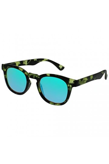 Opulize Bay Pack 2 En Miroir Épais Rond Hommes Femmes Écaille De Tortue Vert Mat Lecteurs Soleil Lunettes De Lecture SS97-6 +