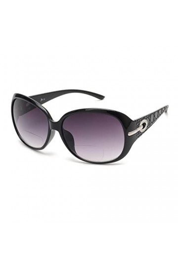 JM Lunettes Loupe Solaire Classiques pour Femmes Montures de lunettes Vintage Protection UV Extérieure Noir +1.25