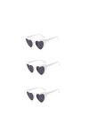 FOURCHEN Lunettes de soleil en forme de cœur pour femme, style rétro œil de chat, lentille rose, Medium