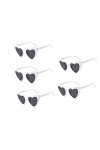 FOURCHEN Lunettes de soleil en forme de cœur pour femme, style rétro œil de chat, lentille rose, Medium