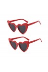 FOURCHEN Lunettes de soleil en forme de cœur pour femme, style rétro œil de chat, lentille rose, Medium