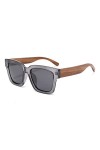 Coloseaya Lunettes de soleil femmes et hommes Dark Wood Premium Polarized true Wood Bow uv400 lunettes de soleil Brun Gris 