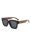 Coloseaya Lunettes de soleil femmes et hommes Dark Wood Premium Polarized true Wood Bow uv400 lunettes de soleil Brun Gris 