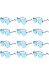 12pcs Lunettes de Soleil Coeur damour, Lunettes de Soleil sans Monture en Forme de Coeur, Lunettes de Soleil sans Monture en