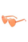 YOJUED Lunettes de soleil en forme de cœur sans monture - Couleur bonbon - Pour femme et fille, Orange