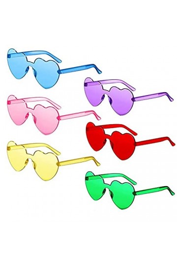 FVIZAL Lot de 6 paires de lunettes de soleil en forme de cœur vintage pour filles et femmes, lunettes de soleil fantaisie en 