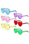 FVIZAL Lot de 6 paires de lunettes de soleil en forme de cœur vintage pour filles et femmes, lunettes de soleil fantaisie en 