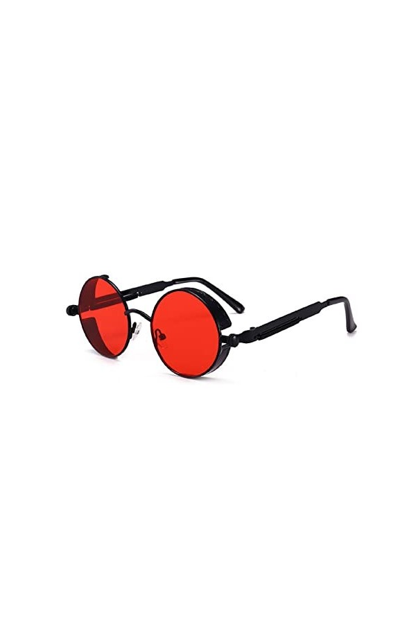Lunettes de soleil vintage – Steampunk – Ronds – Homme – Femme – Unisexe – Rétro – Cybe – Idée cadeau Noël et anniversaire, M