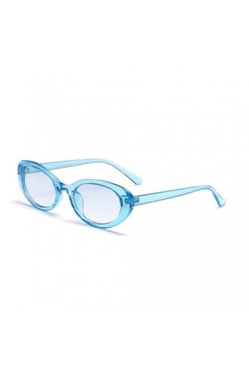 WDZAYXC Lunettes de soleil ovales vintage avec petit cadre, belles lunettes, bleu