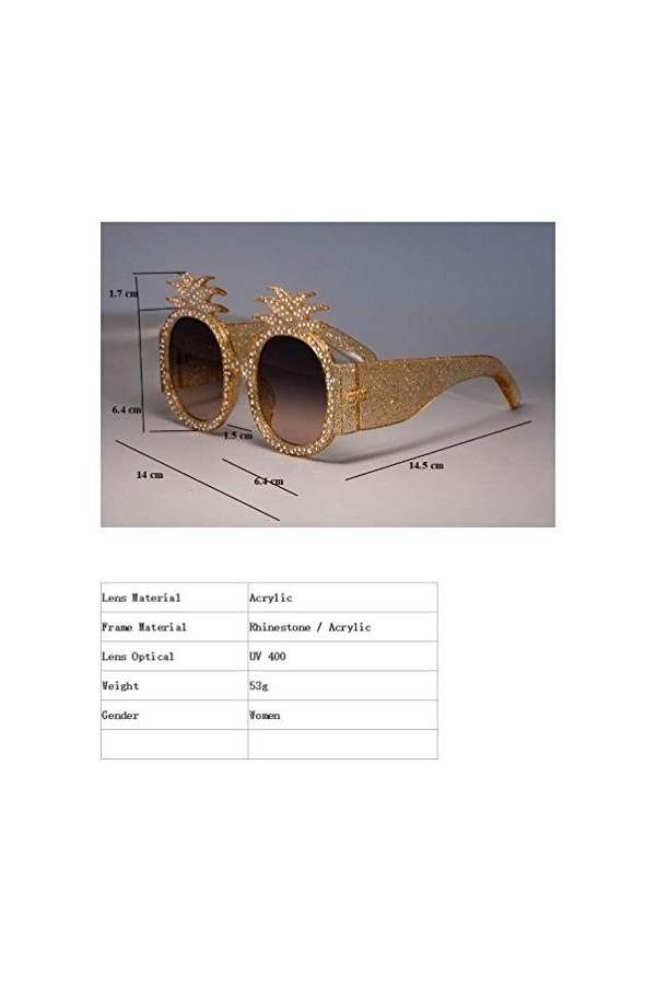 U/N Cadre dananas Brillant Strass colorés Lunettes de Soleil pour Femmes Lunettes Mode Femme Nuances-2