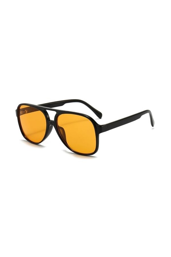 RUNHUIS Lunettes de soleil polarisées vintage pour homme et femme rétro 70 surdimensionnées classiques Lunettes de soleil pil