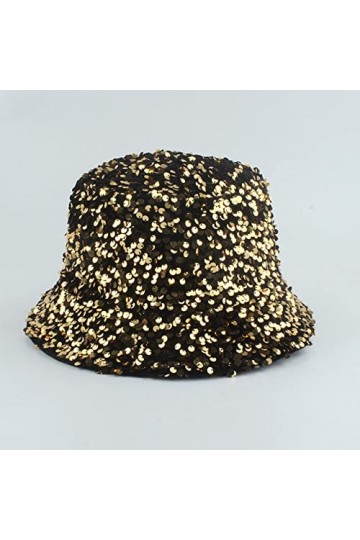 NA Chapeau de pêcheur Chapeau De Pêcheur Seau Chapeau Réversible Plaid Léopard Bling Paillettes Chapeau De Pêcheur pour Femme