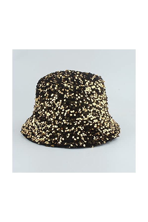 NA Chapeau de pêcheur Chapeau De Pêcheur Seau Chapeau Réversible Plaid Léopard Bling Paillettes Chapeau De Pêcheur pour Femme