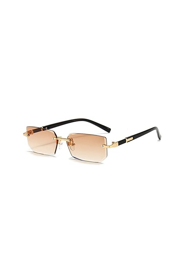 MUTYNE Lunettes de Soleil sans Monture Rectangle Mode Populaire Femmes Hommes Nuances Petites Lunettes de Soleil carrées pour