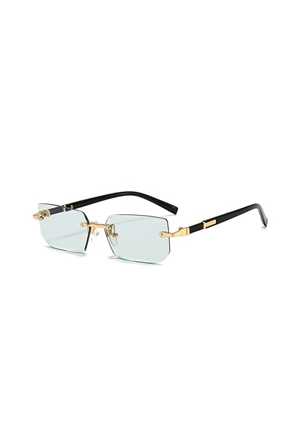 MUTYNE Lunettes de Soleil sans Monture Rectangle Mode Populaire Femmes Hommes Nuances Petites Lunettes de Soleil carrées pour