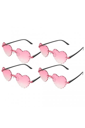 OATIPHO 4Pcs Lunettes De Coeur Lunettes En Forme De Coeur Lunettes De Soleil Roses Lunettes De Fête Décor Lunettes De Fête Po
