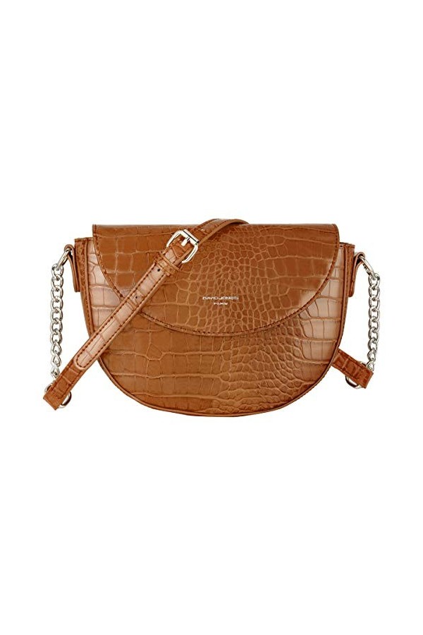 David Jones - Petit Sac Bandoulière Crocodile Femme - Sac à Main Cuir PU Matelassé Croco Porté Epaule - Besace Sacoche Chaîne