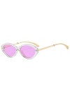 Lunettes De Soleil œil De Chat Punk pour Femmes, Vintage, Ovales, à La Mode, Uv400, Gafas De Sol, 2023 Color:Purple 