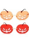Theaque Lunettes de soleil sans monture en forme de cornes de diable en forme de cœur pour Halloween et femme 14 