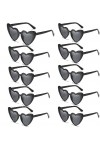 kiimiipa Lot de 10 lunettes de soleil en forme de cœur, lunettes de soleil vintage en forme de cœur pour femme, homme, enfant