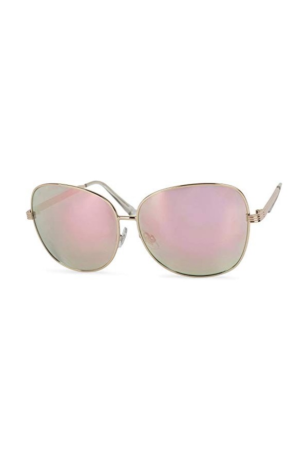 styleBREAKER Lunettes de soleil avec verres ovales en polycarbonate et monture intégrale en métal, femmes 09020070, couleur:M