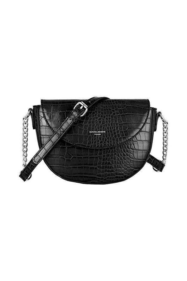 David Jones - Petit Sac Bandoulière Crocodile Femme - Sac à Main Cuir PU Matelassé Croco Porté Epaule - Besace Sacoche Chaîne