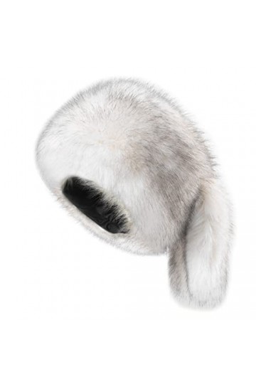 YJZQ Bonnet pour femme en fourrure synthétique russe pour femme - Faux renard chaud - Doux et chaud - Pour lhiver - Style co