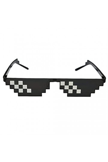 JIMINISO MLG Lunettes de soleil pixelisées 8 bits pour homme et femme, marque Thug Life Party Lunettes de vue mosaïque vintag