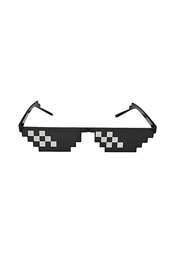 JIMINISO MLG Lunettes de soleil pixelisées 8 bits pour homme et femme, marque Thug Life Party Lunettes de vue mosaïque vintag