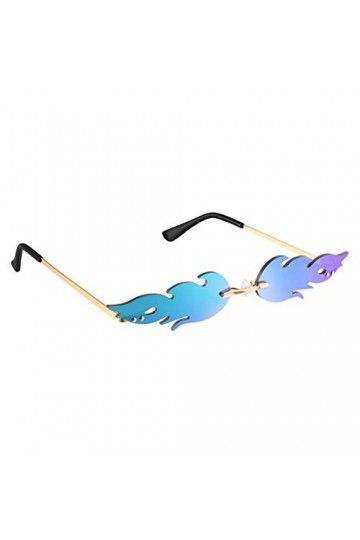 Tomaibaby 1 Pièce Lunettes de Soleil Flamme de Feu Flamme Lunettes de Soleil sans Monture Nouveauté Forme de Feu Lunettes de 