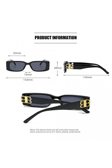 Sunwuun Lunettes de Soleil Femme Carrées Rétro Lettre B,Lunettes de Soleil Carrées à Petit Cadre,Lunettes de Soleil Classique