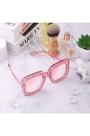 PRETYZOOM Lunettes de Soleil pour Femmes Lunettes Strass Bling Visage Masque Bejeweled Clouté Surdimensionné Flamme-Femmes Su